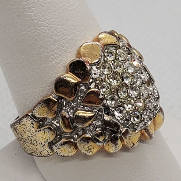18 Karat Gold Layered Cubic Zirconia Ring (9.5) - Picture 2 of 7